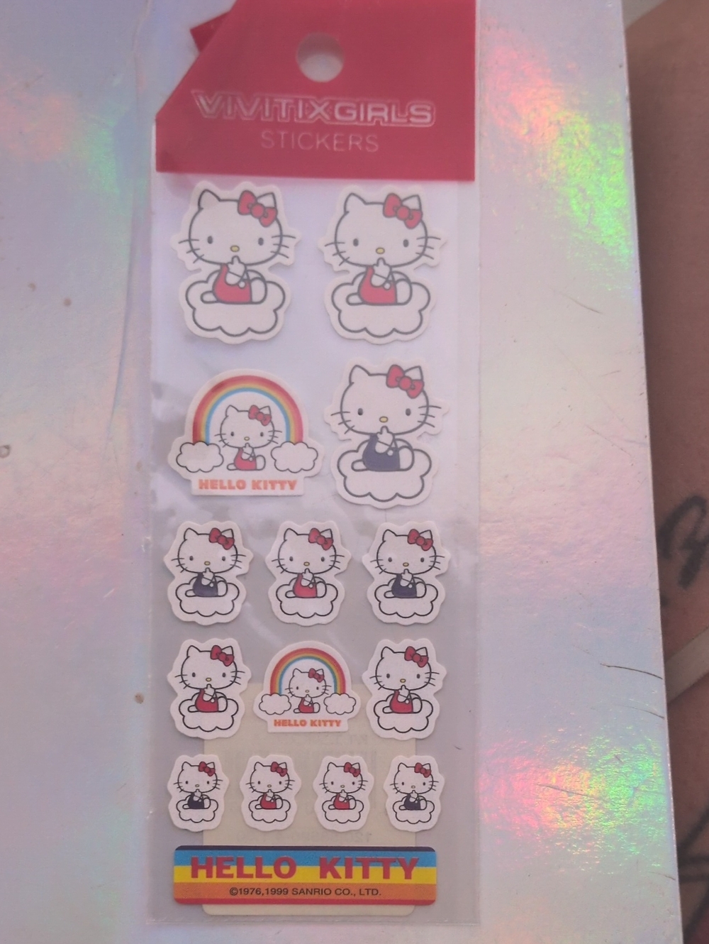 Sanrio Hello Kitty Pink & Red Cloud Sticker Sheet